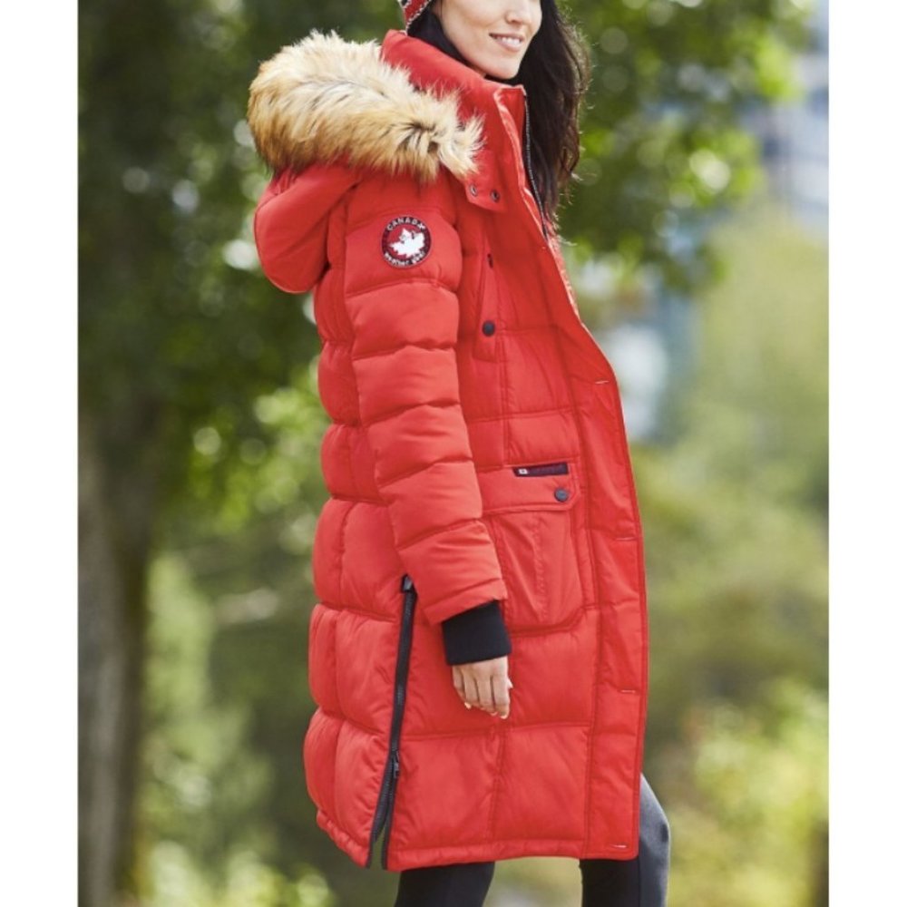 Women's Red Parka Coat